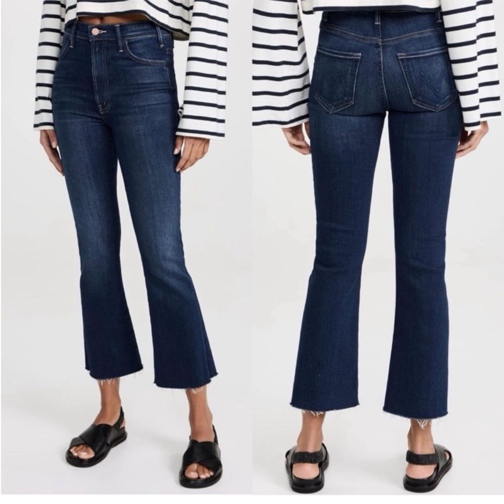 MOTHER The Hustler Ankle Fray Jeans Home Movies Crop Sz 25